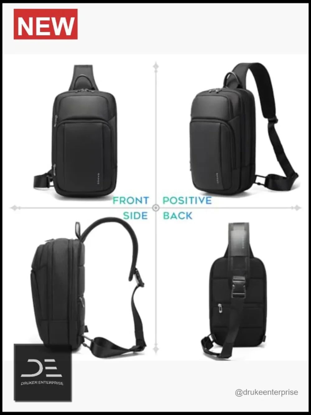 Waterproof Sling Bag with Tablet Compartment Crossbody Backpack